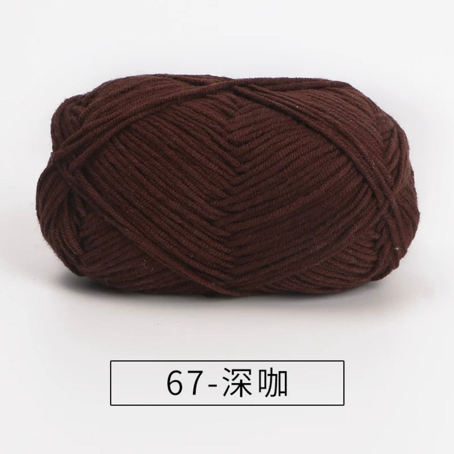 4-ply milk cotton #2 high quality yarn 73 colours 雪妃尔萩娃娃大四股萩二牛奶毛线