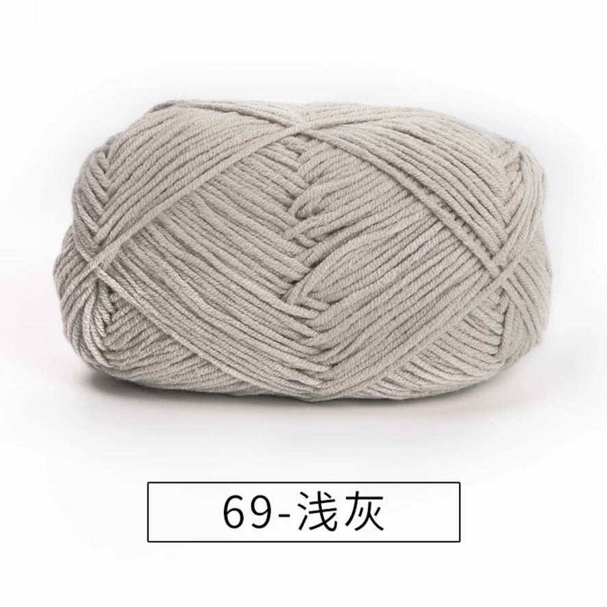 4-ply milk cotton #2 high quality yarn 73 colours 雪妃尔萩娃娃大四股萩二牛奶毛线