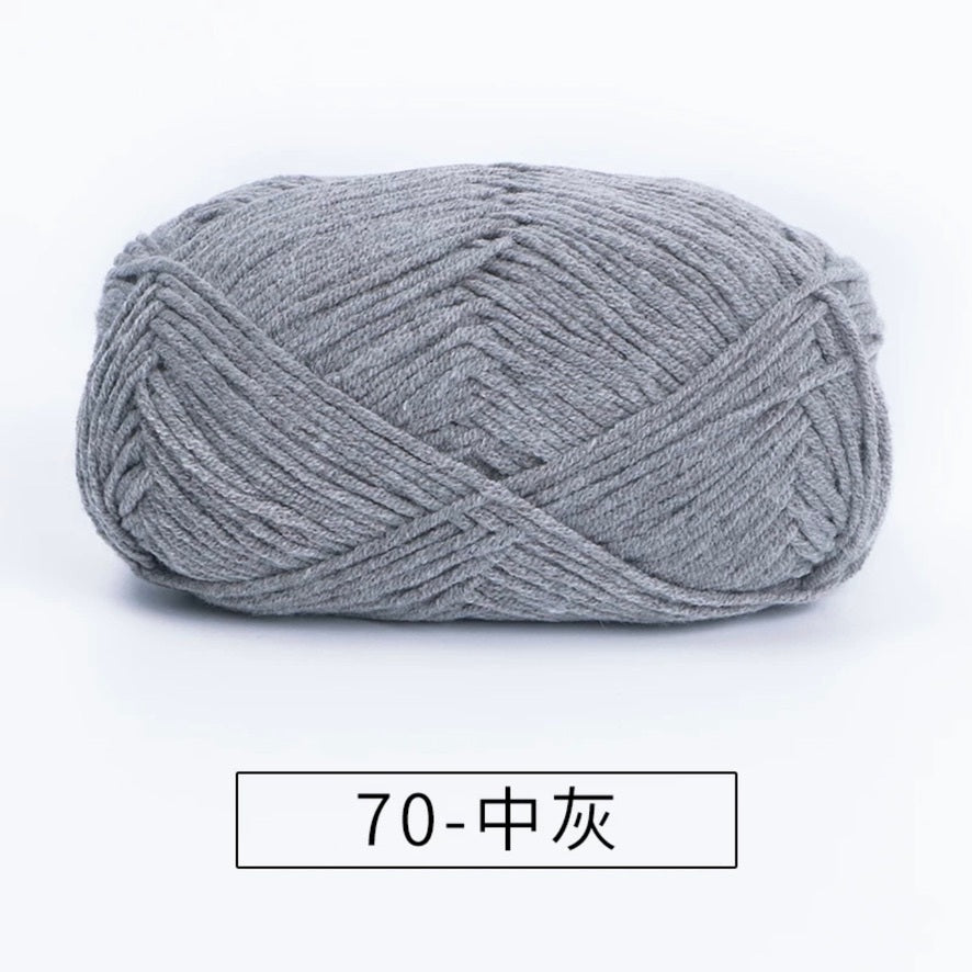 4-ply milk cotton #2 high quality yarn 73 colours 雪妃尔萩娃娃大四股萩二牛奶毛线
