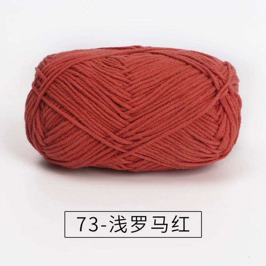 4-ply milk cotton #2 high quality yarn 73 colours 雪妃尔萩娃娃大四股萩二牛奶毛线