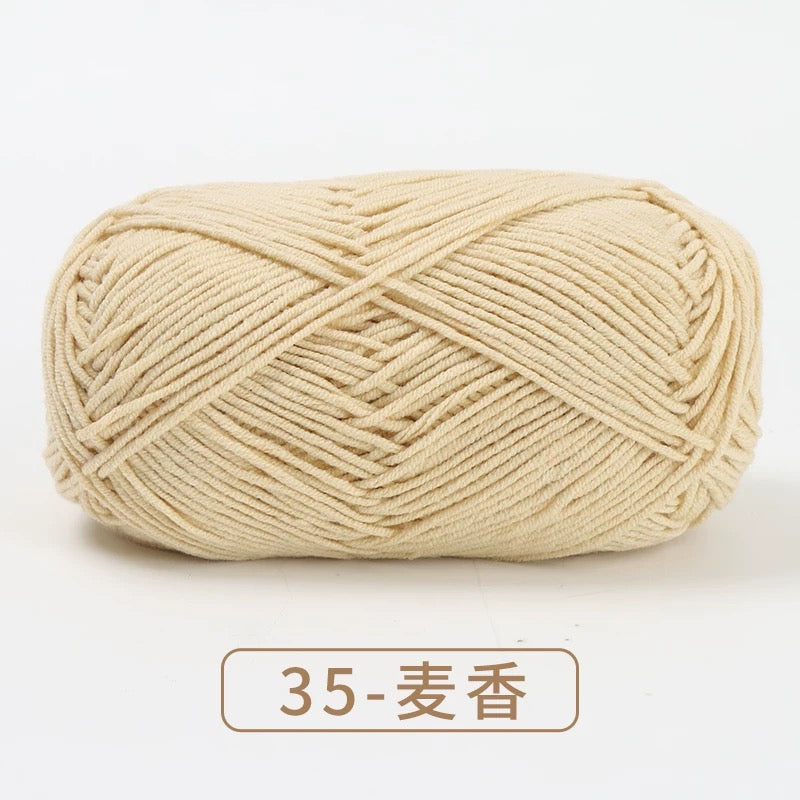 4-ply milk cotton high quality yarn 67 colours 雪妃尔萌娃娃四股牛奶毛线