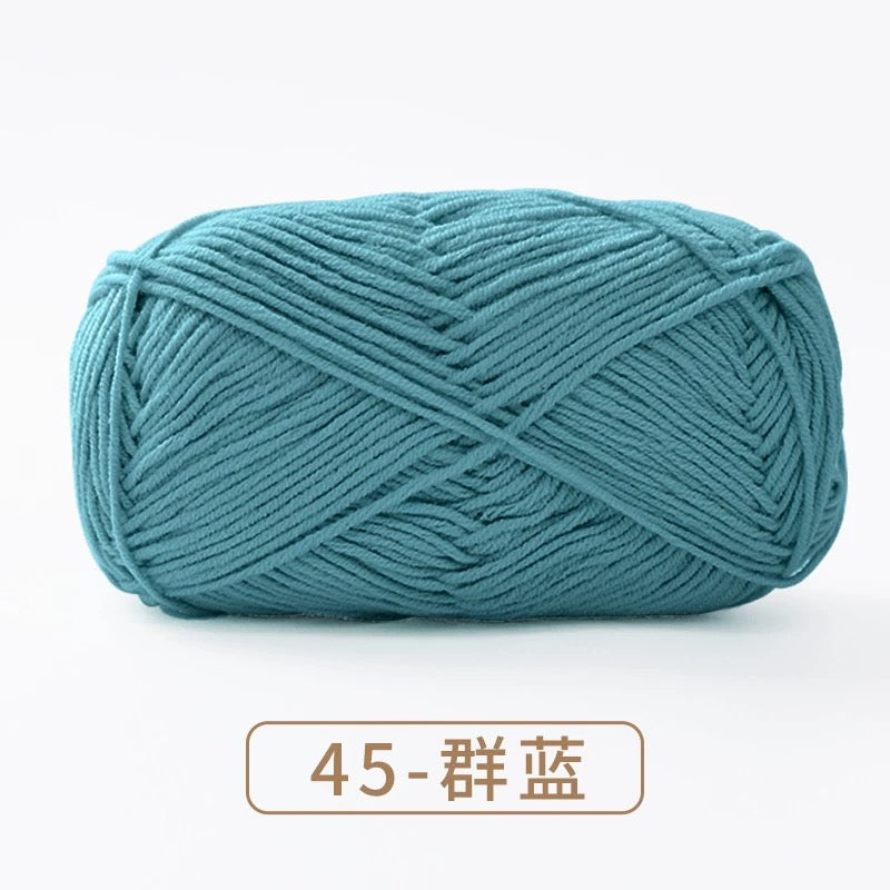 4-ply milk cotton high quality yarn 67 colours 雪妃尔萌娃娃四股牛奶毛线