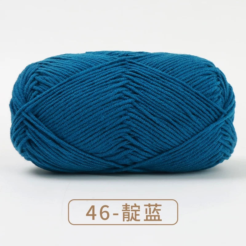 4-ply milk cotton high quality yarn 67 colours 雪妃尔萌娃娃四股牛奶毛线