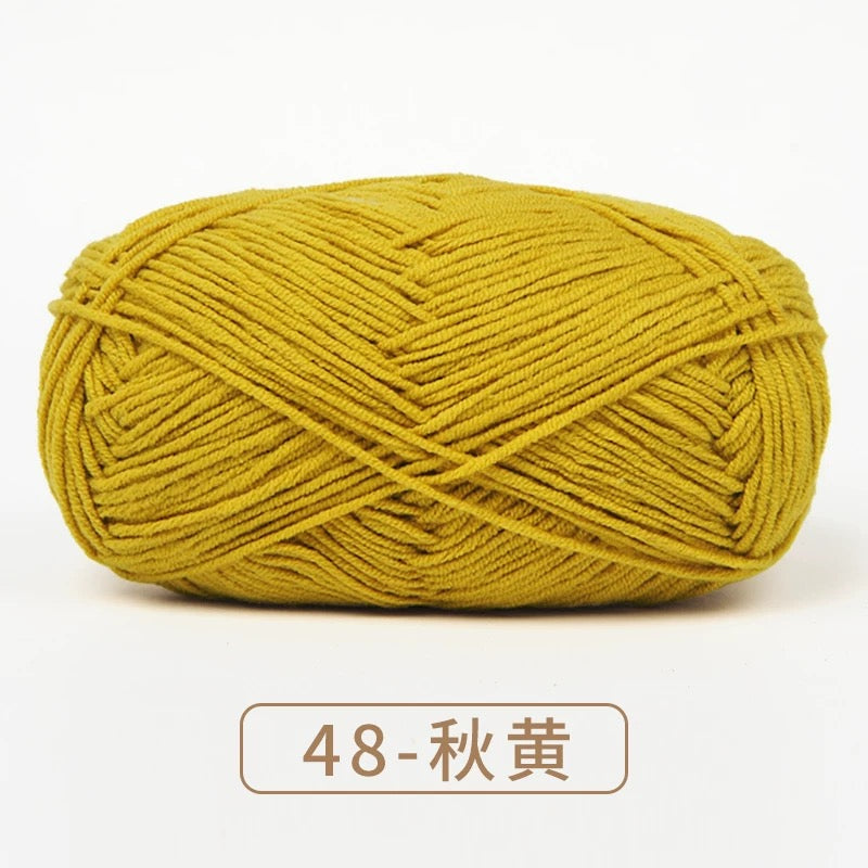 4-ply milk cotton high quality yarn 67 colours 雪妃尔萌娃娃四股牛奶毛线
