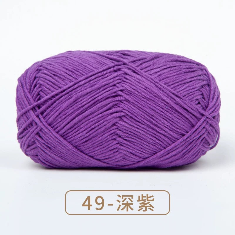 4-ply milk cotton high quality yarn 67 colours 雪妃尔萌娃娃四股牛奶毛线