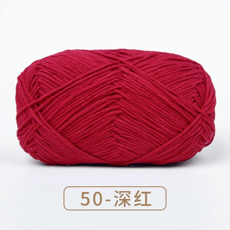 4-ply milk cotton high quality yarn 67 colours 雪妃尔萌娃娃四股牛奶毛线