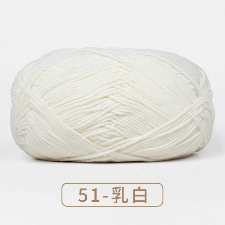 4-ply milk cotton high quality yarn 67 colours 雪妃尔萌娃娃四股牛奶毛线