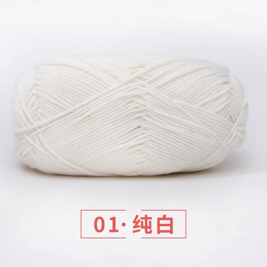 5-ply milk cotton high quality yarn 74 colours 雪妃尔五股牛奶棉毛线