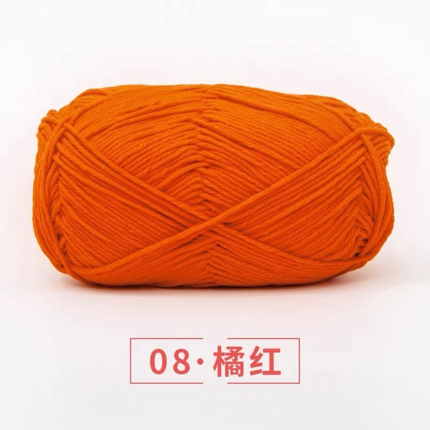 5-ply milk cotton high quality yarn 74 colours 雪妃尔五股牛奶棉毛线