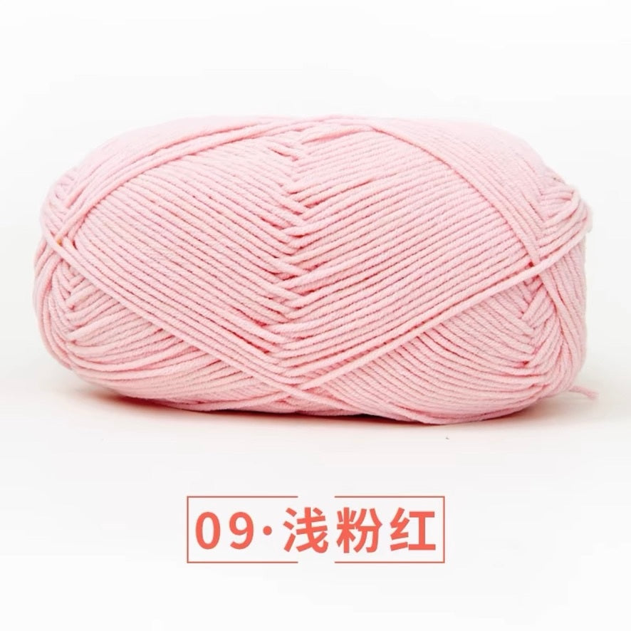 5-ply milk cotton high quality yarn 74 colours 雪妃尔五股牛奶棉毛线
