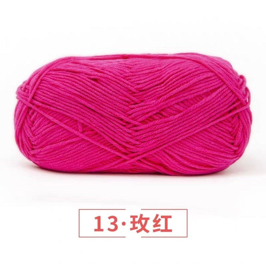 5-ply milk cotton high quality yarn 74 colours 雪妃尔五股牛奶棉毛线
