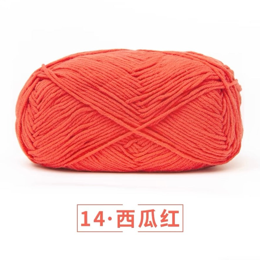 5-ply milk cotton high quality yarn 74 colours 雪妃尔五股牛奶棉毛线