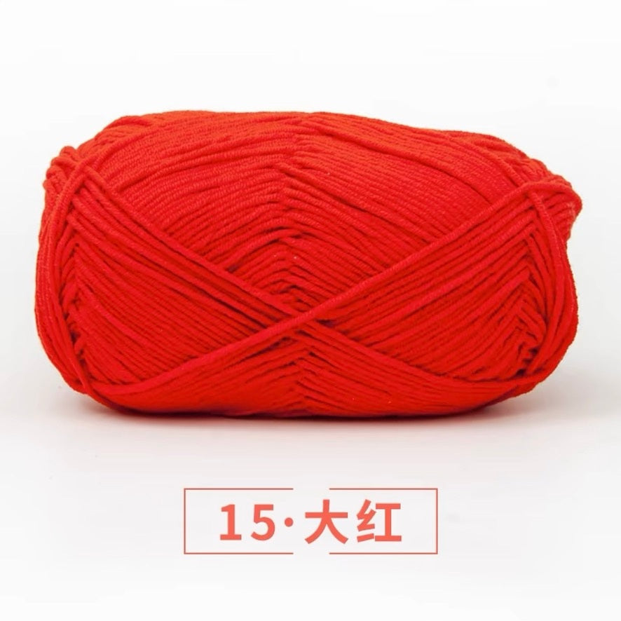 5-ply milk cotton high quality yarn 74 colours 雪妃尔五股牛奶棉毛线