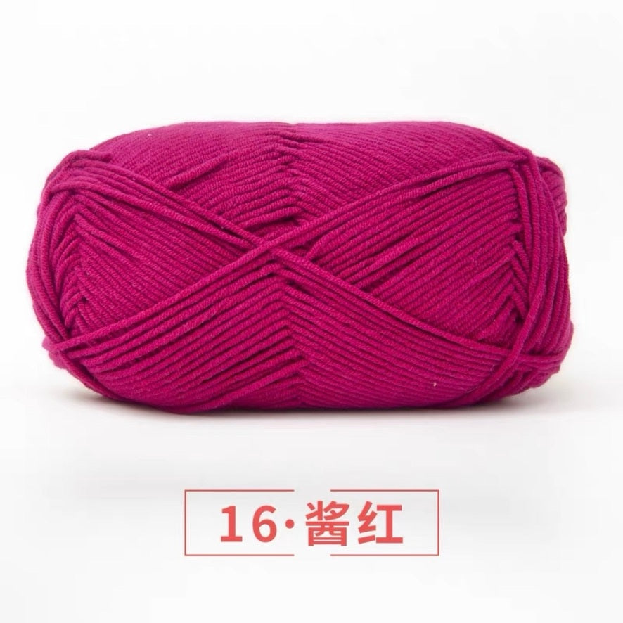 5-ply milk cotton high quality yarn 74 colours 雪妃尔五股牛奶棉毛线