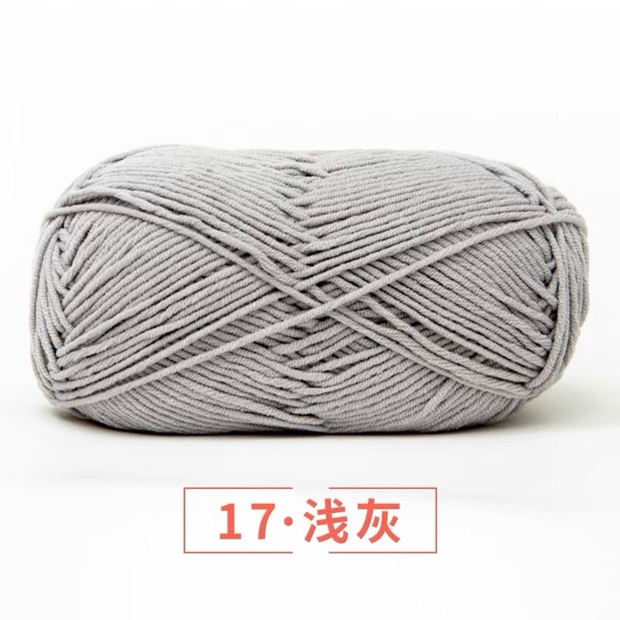 5-ply milk cotton high quality yarn 74 colours 雪妃尔五股牛奶棉毛线