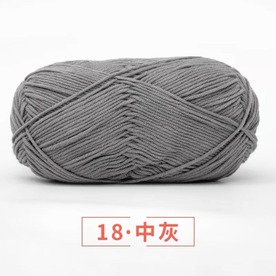 5-ply milk cotton high quality yarn 74 colours 雪妃尔五股牛奶棉毛线