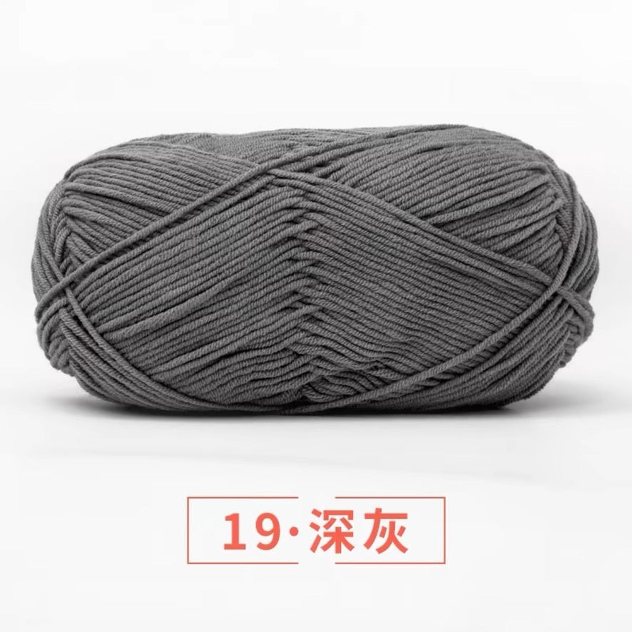 5-ply milk cotton high quality yarn 74 colours 雪妃尔五股牛奶棉毛线