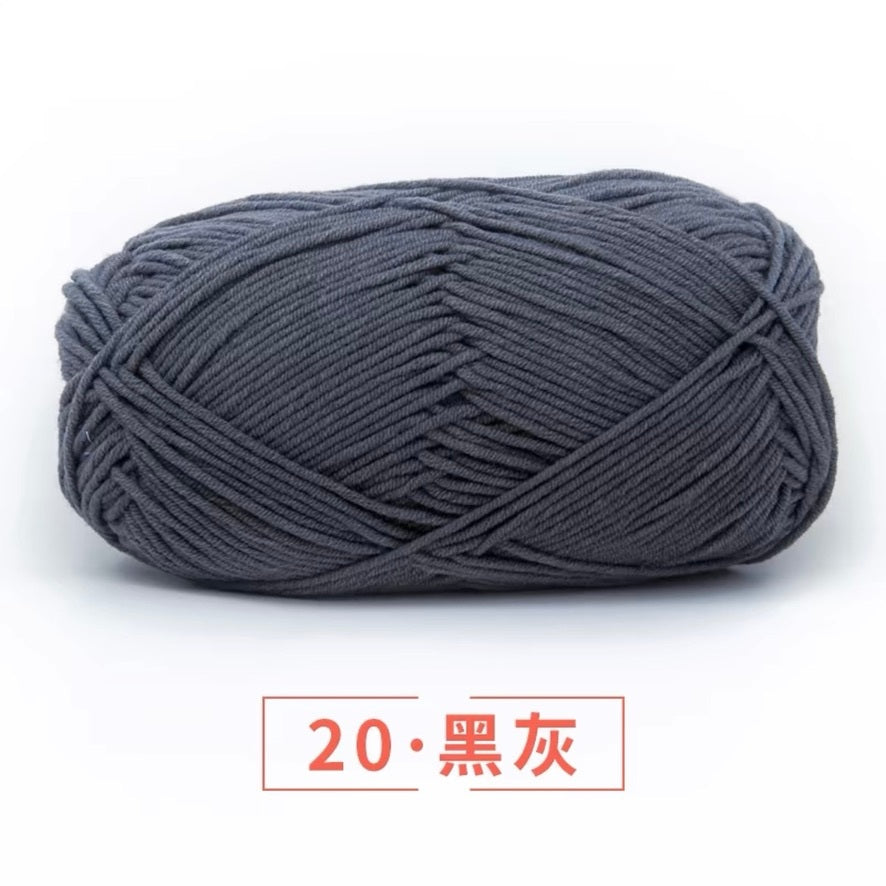 5-ply milk cotton high quality yarn 74 colours 雪妃尔五股牛奶棉毛线