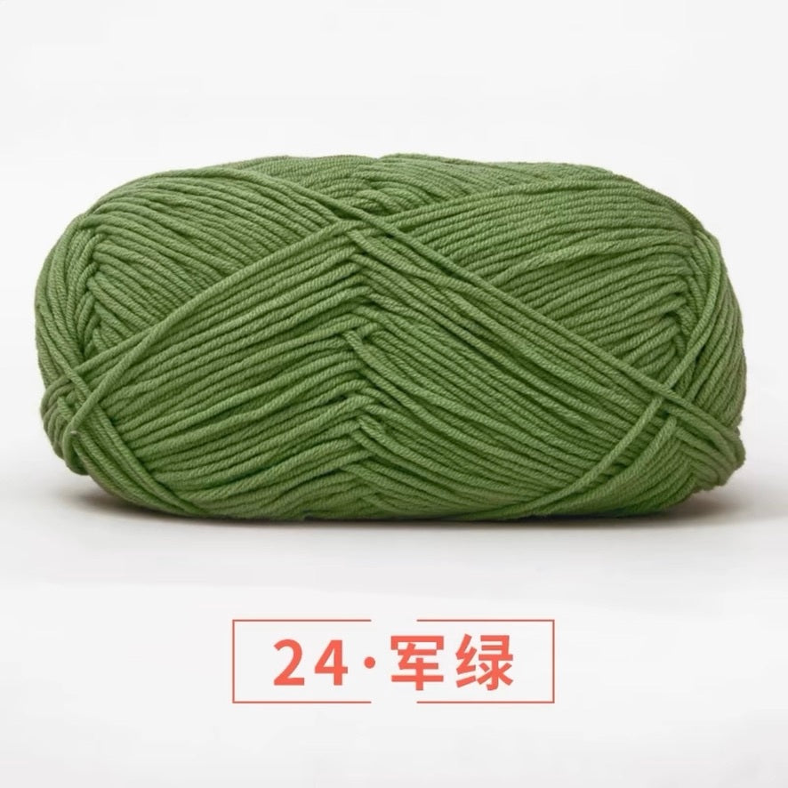 5-ply milk cotton high quality yarn 74 colours 雪妃尔五股牛奶棉毛线