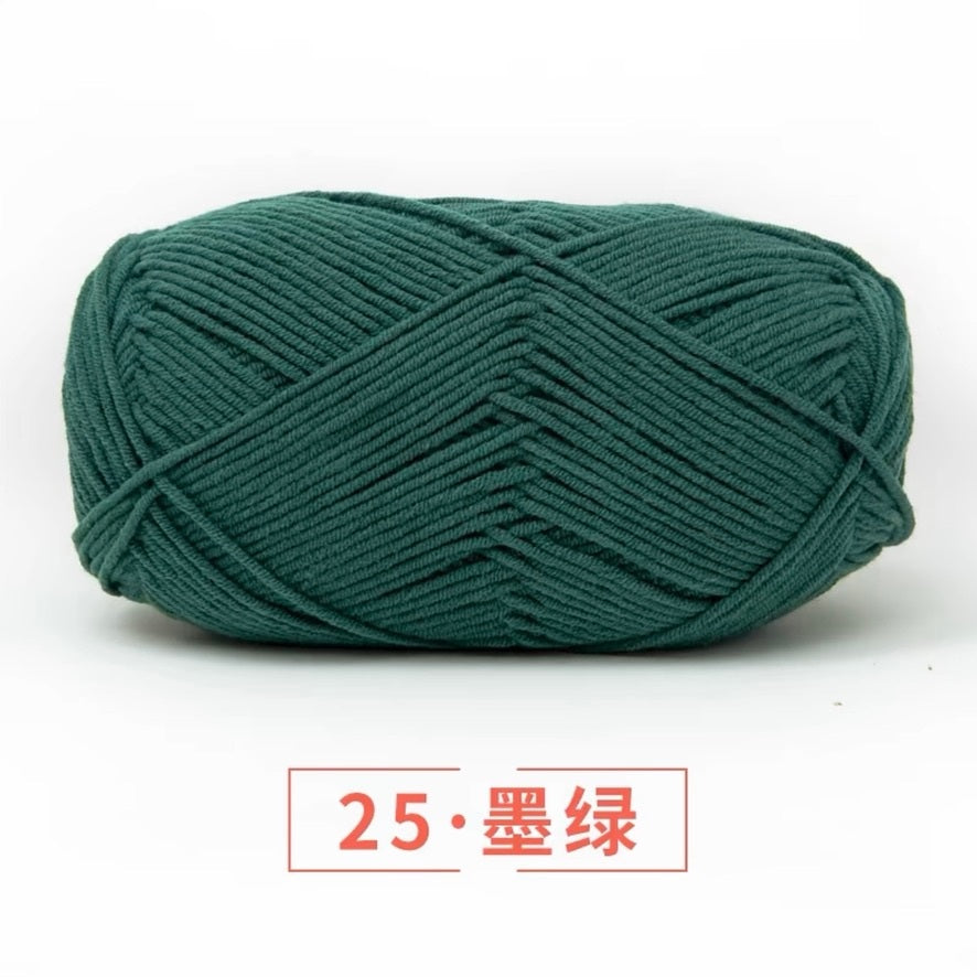 5-ply milk cotton high quality yarn 74 colours 雪妃尔五股牛奶棉毛线