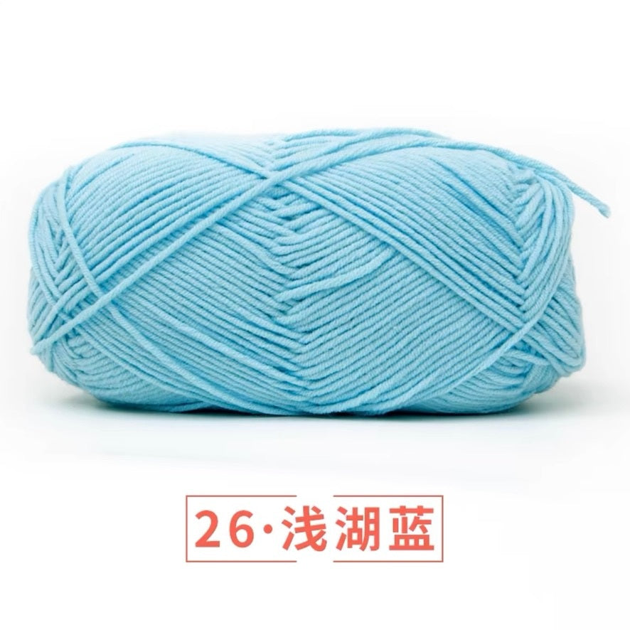5-ply milk cotton high quality yarn 74 colours 雪妃尔五股牛奶棉毛线