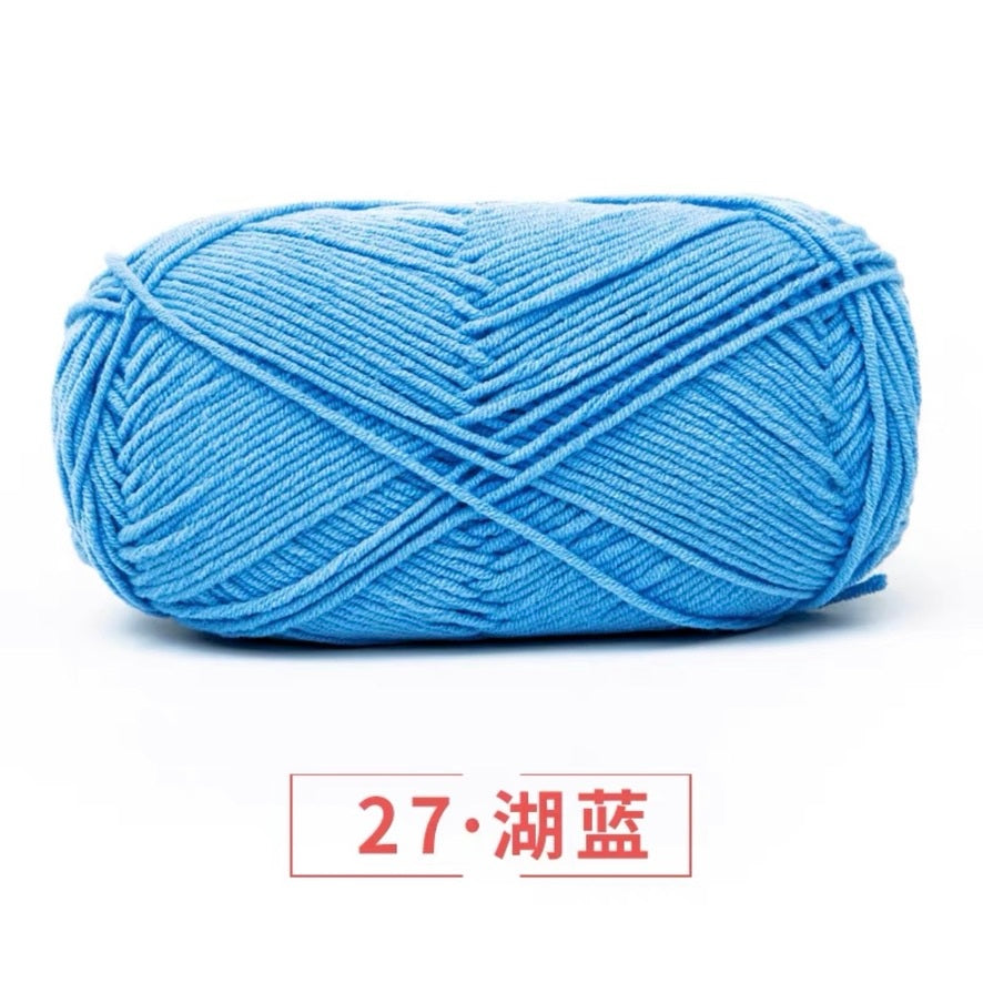 5-ply milk cotton high quality yarn 74 colours 雪妃尔五股牛奶棉毛线