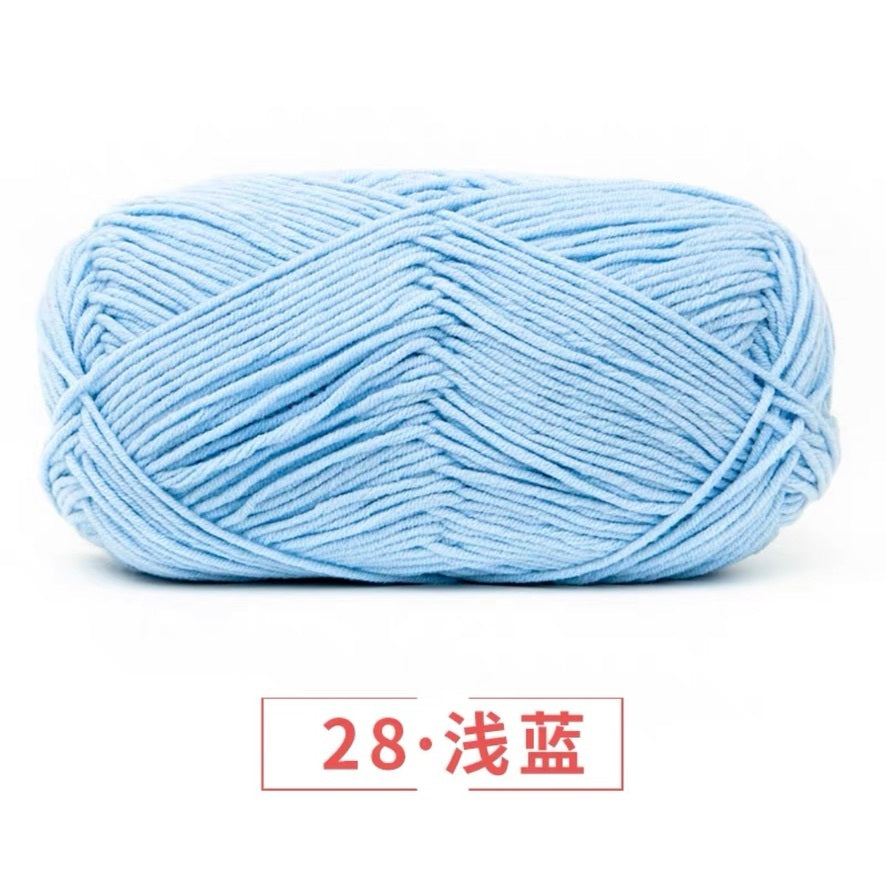 5-ply milk cotton high quality yarn 74 colours 雪妃尔五股牛奶棉毛线