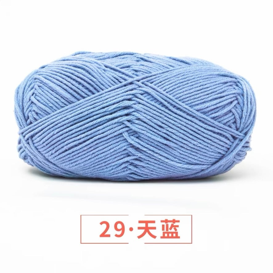 5-ply milk cotton high quality yarn 74 colours 雪妃尔五股牛奶棉毛线