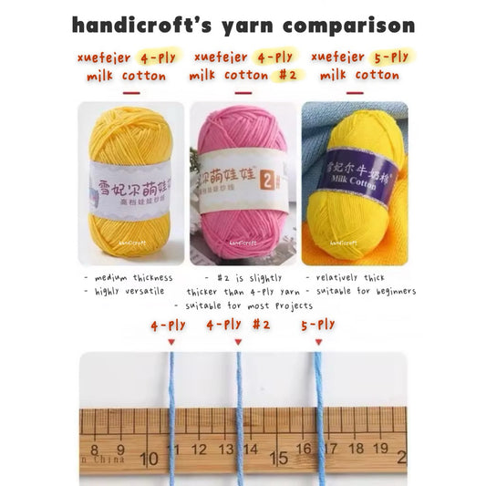 5-ply milk cotton high quality yarn 74 colours 雪妃尔五股牛奶棉毛线