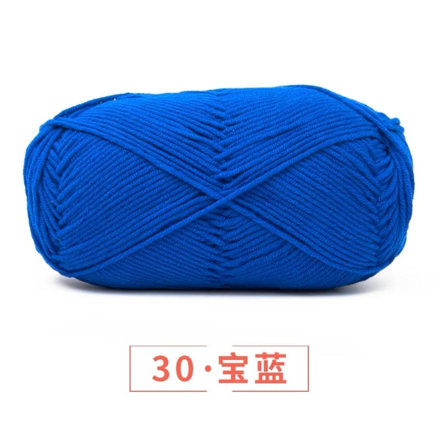 5-ply milk cotton high quality yarn 74 colours 雪妃尔五股牛奶棉毛线