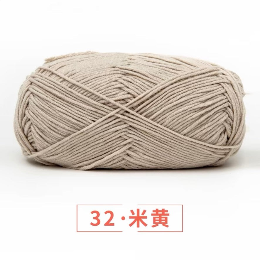 5-ply milk cotton high quality yarn 74 colours 雪妃尔五股牛奶棉毛线