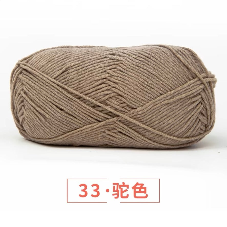 5-ply milk cotton high quality yarn 74 colours 雪妃尔五股牛奶棉毛线
