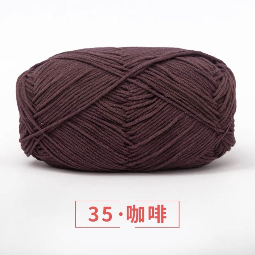 5-ply milk cotton high quality yarn 74 colours 雪妃尔五股牛奶棉毛线