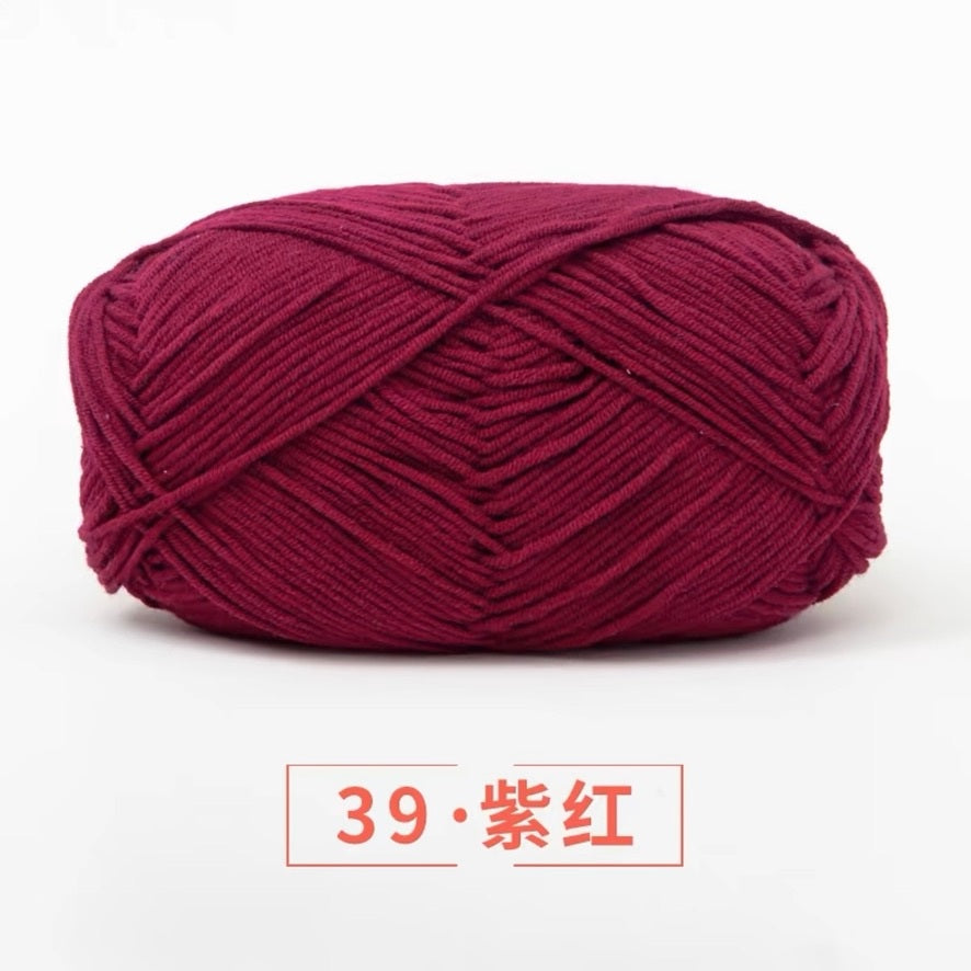 5-ply milk cotton high quality yarn 74 colours 雪妃尔五股牛奶棉毛线