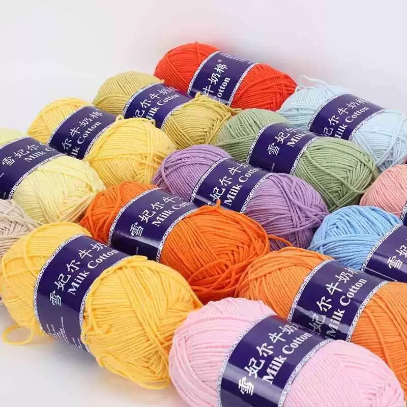 5-ply milk cotton high quality yarn 74 colours 雪妃尔五股牛奶棉毛线