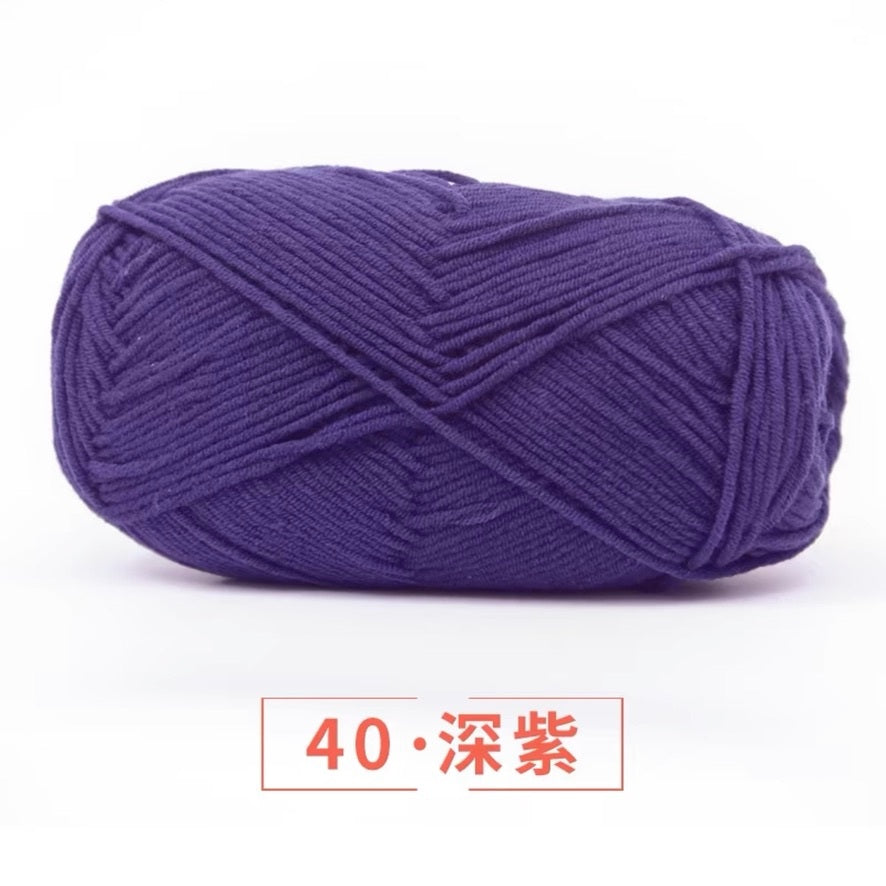 5-ply milk cotton high quality yarn 74 colours 雪妃尔五股牛奶棉毛线