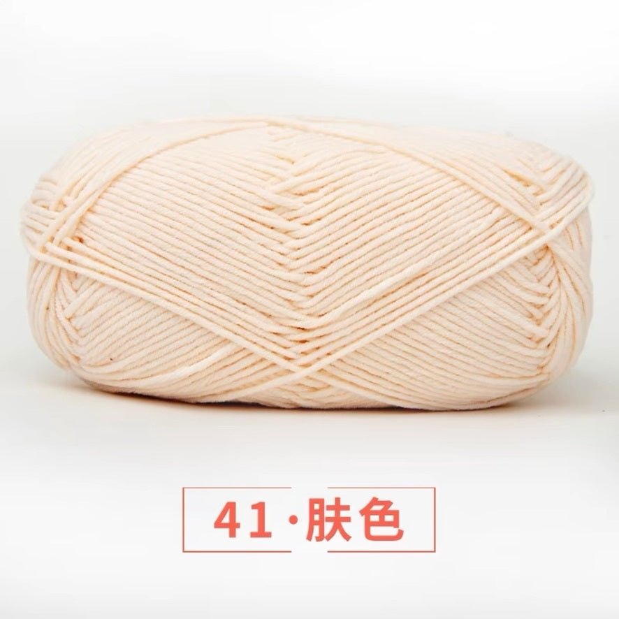 5-ply milk cotton high quality yarn 74 colours 雪妃尔五股牛奶棉毛线