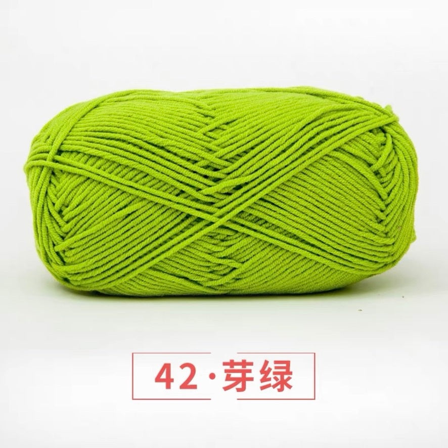5-ply milk cotton high quality yarn 74 colours 雪妃尔五股牛奶棉毛线