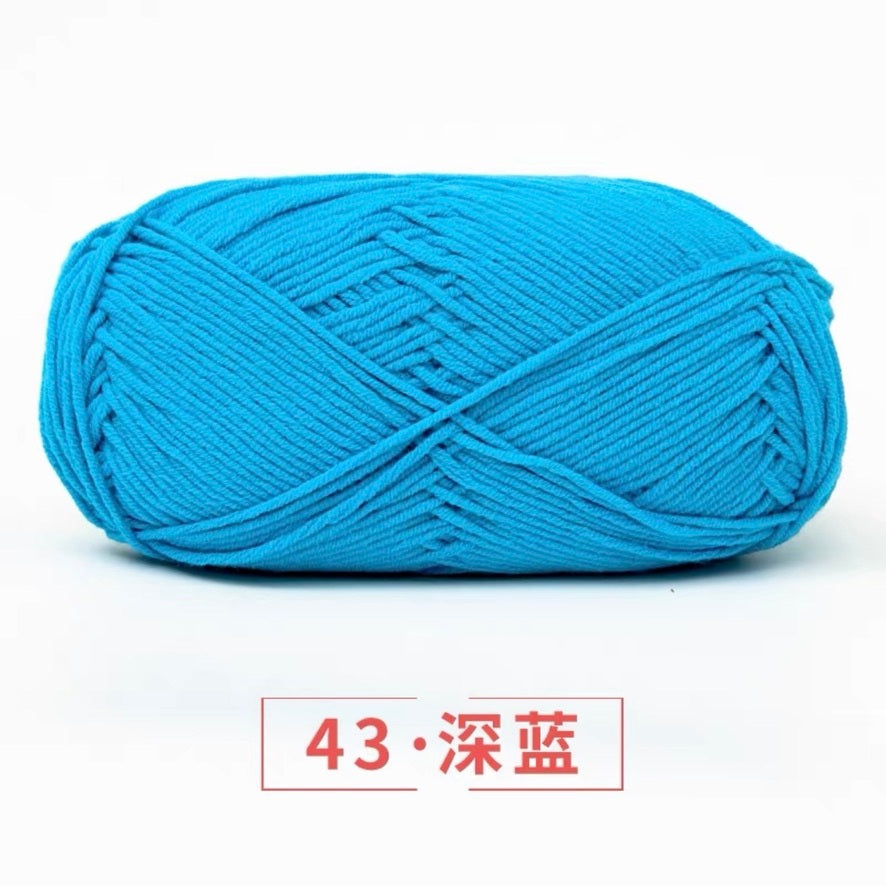 5-ply milk cotton high quality yarn 74 colours 雪妃尔五股牛奶棉毛线