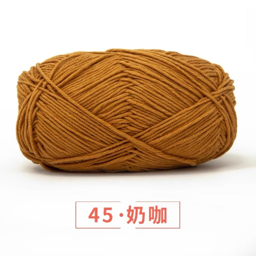 5-ply milk cotton high quality yarn 74 colours 雪妃尔五股牛奶棉毛线