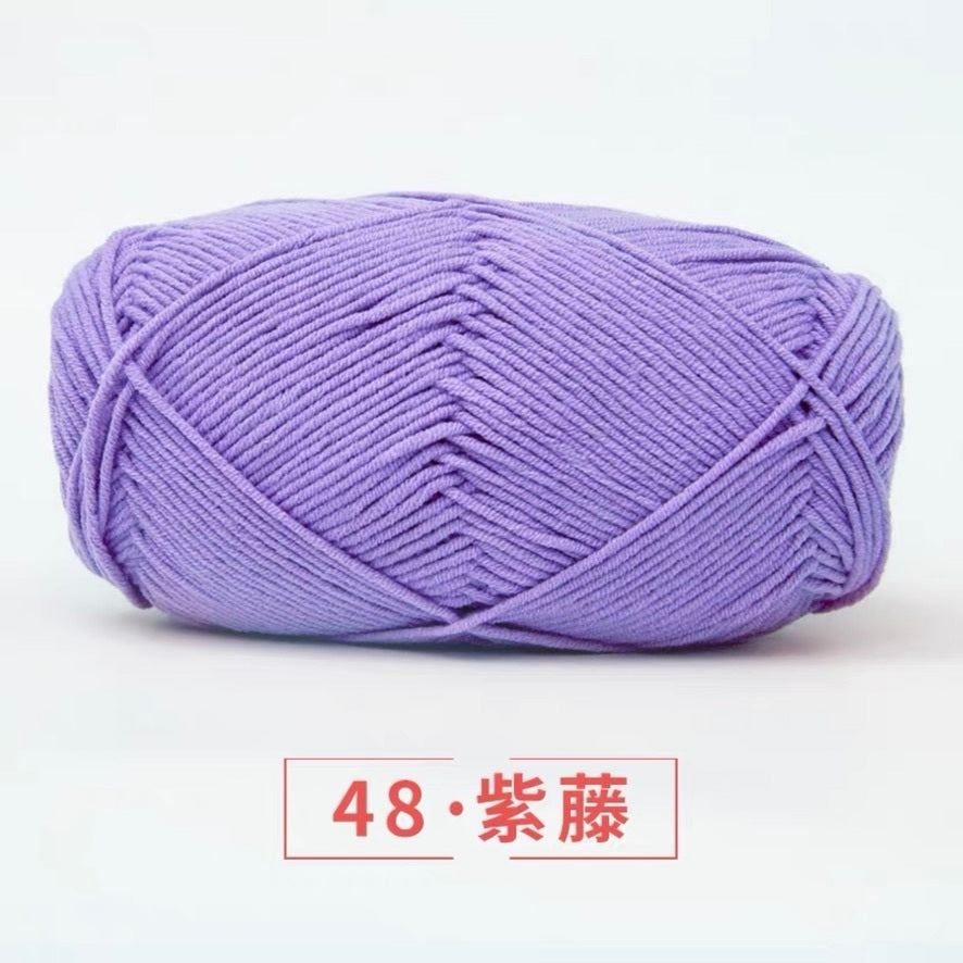 5-ply milk cotton high quality yarn 74 colours 雪妃尔五股牛奶棉毛线