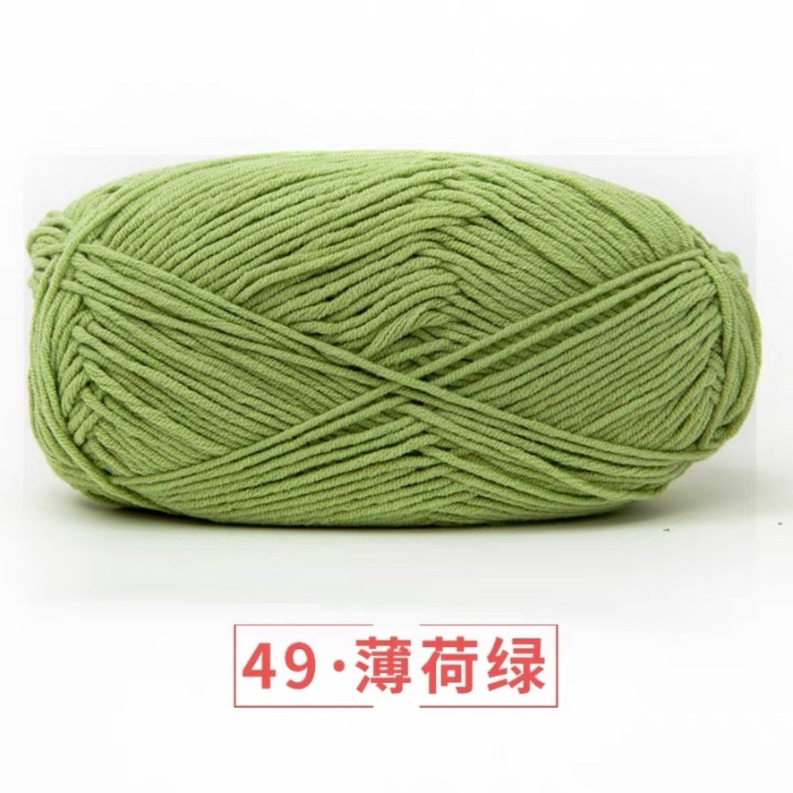 5-ply milk cotton high quality yarn 74 colours 雪妃尔五股牛奶棉毛线