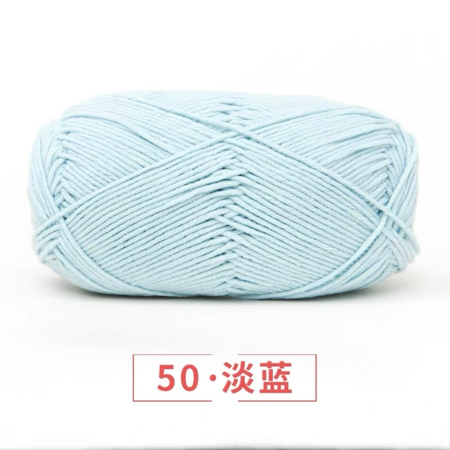 5-ply milk cotton high quality yarn 74 colours 雪妃尔五股牛奶棉毛线