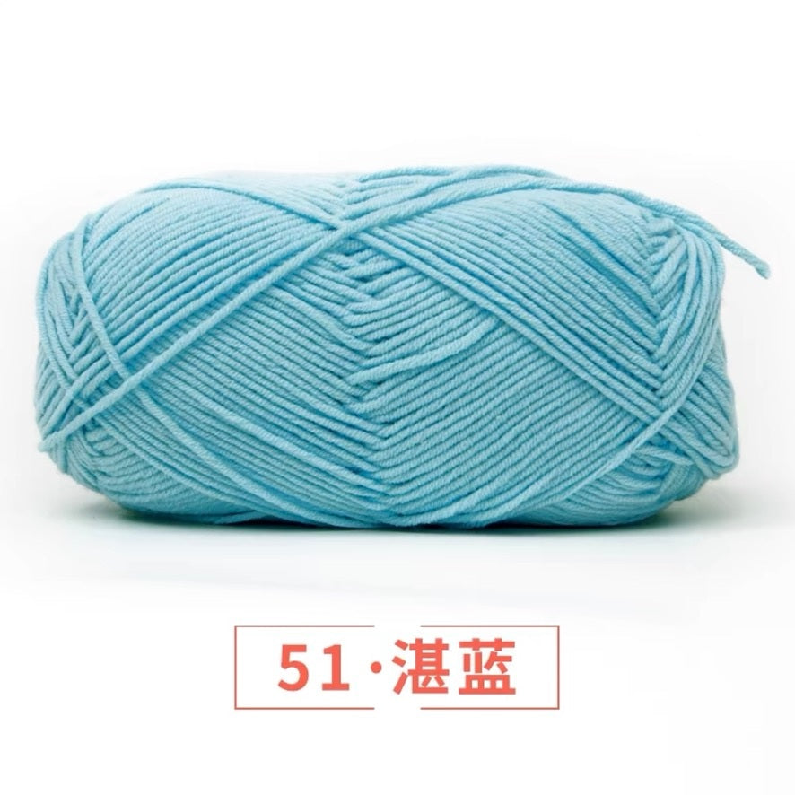 5-ply milk cotton high quality yarn 74 colours 雪妃尔五股牛奶棉毛线