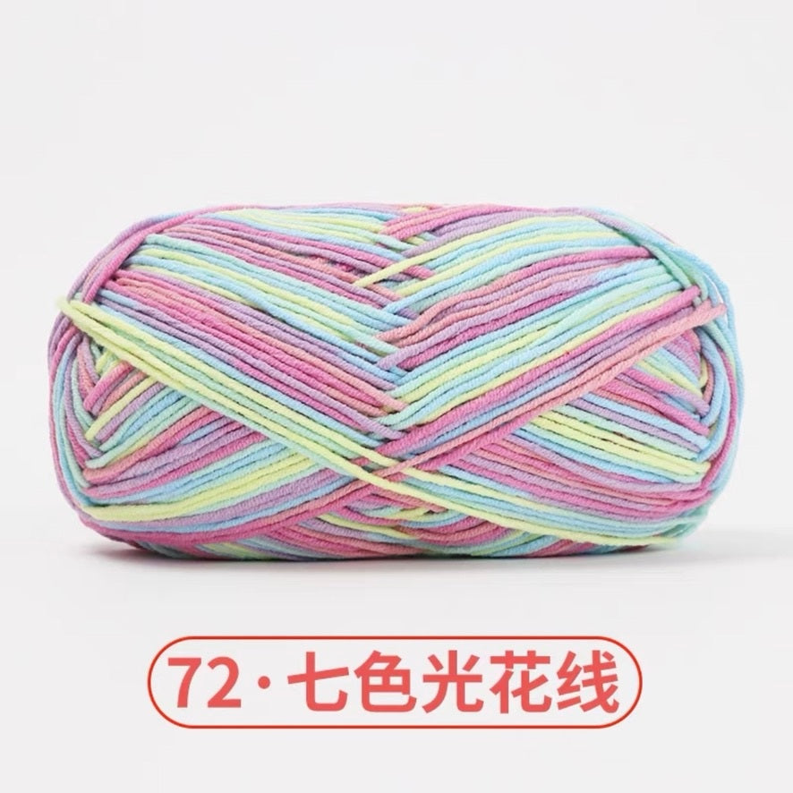 5-ply milk cotton high quality yarn 74 colours 雪妃尔五股牛奶棉毛线