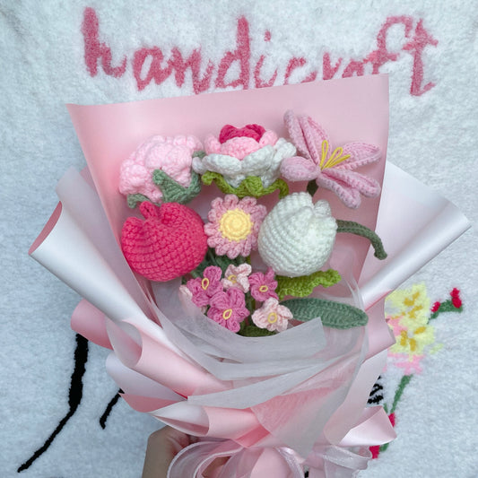 bubblegum - pink crochet flower bouquet 🫧🩷