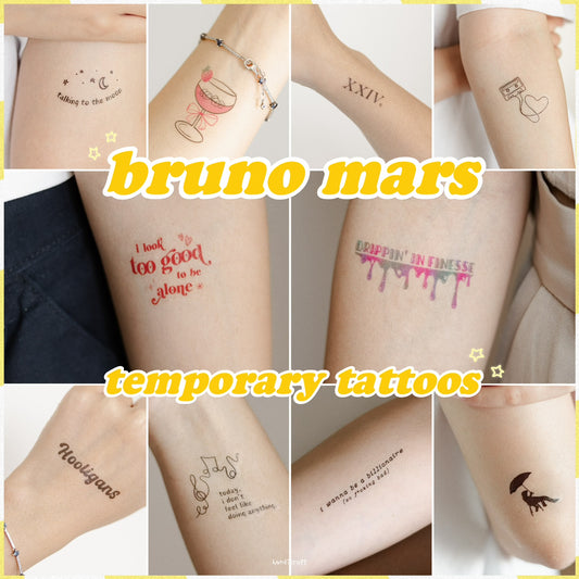 [bundle] for the bruno mars fans - temporary tattoo sticker