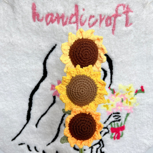 crochet sunflower single stalk 🌻