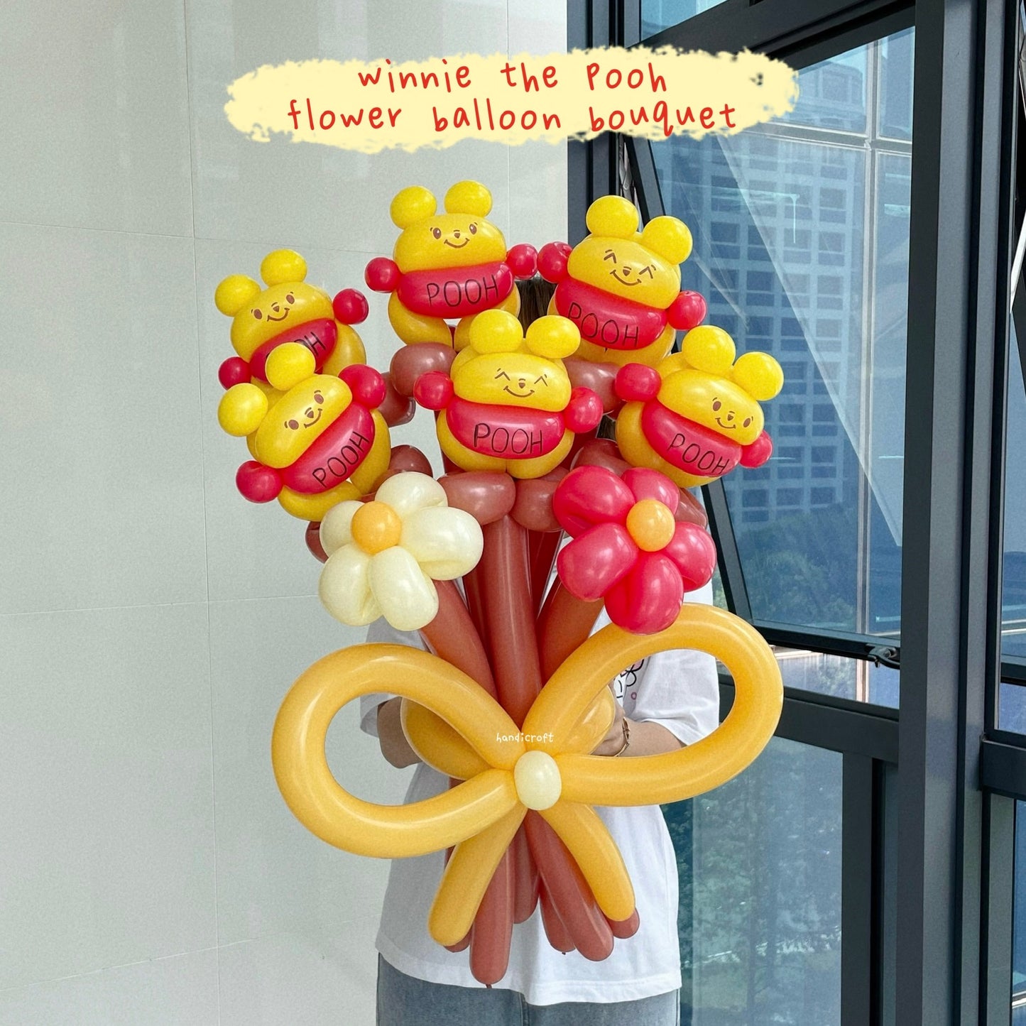 winnie the pooh - flower balloon bouquet ʕ •́؈•̀)🍯