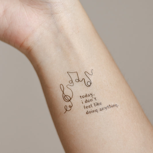 the lazy song | bruno mars - temporary tattoo sticker
